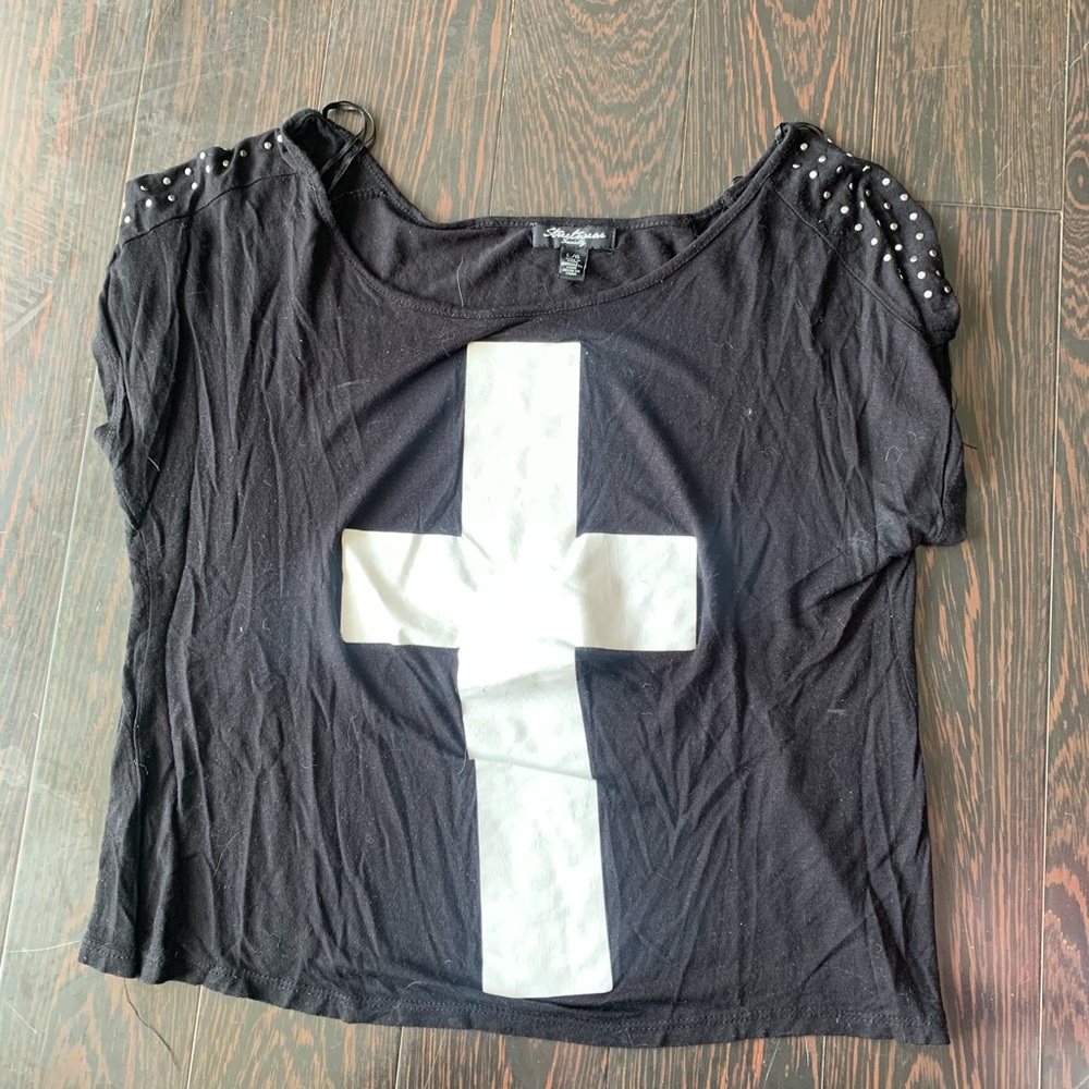 Black Shirt w/ White Cross Shirt L